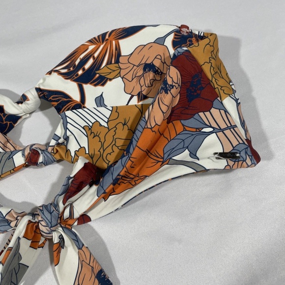 NEW‎ O'Neill [ Medium ] Corinna Floral Print Knot Bandeau Bikini Top - Picture 10 of 12